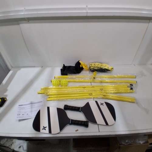 HURLEY PICKLEBALL NET SYSTEM WITH 2 PADDLES, 2 BALLS AND CARRY BAG - 3FT X 10FT - BLACK/YELLOW (MODEL: 165404A) image 2
