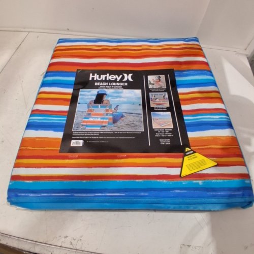 HURLEY BEACH GROUND MAT LOUNGER WITH BACKREST AND COOLER POCKET - BLUE\ORANGE (MODEL: 169502GGMD) image 3