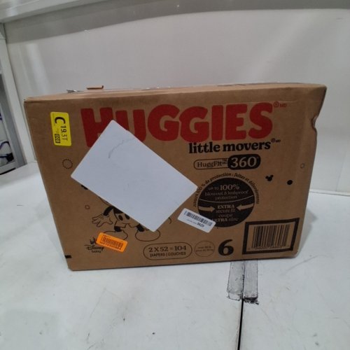 104PK HUGGIES LITTLE MOVERS DISPOSABLE BABY DIAPERS - SIZE 6 image 2
