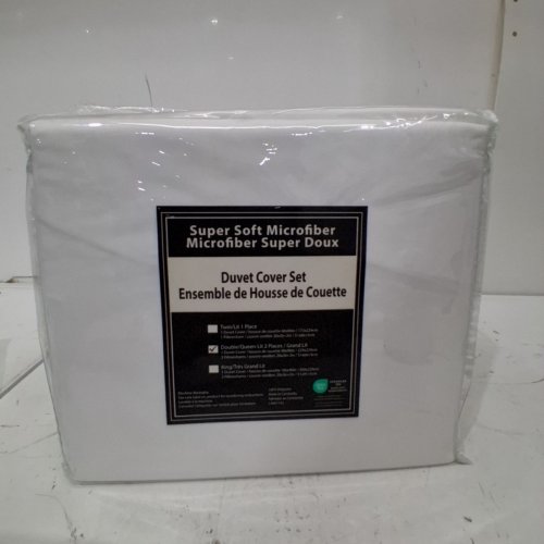 3PC SUPER SOFT MICROFIBER DUVET COVER SET - WHITE image 2