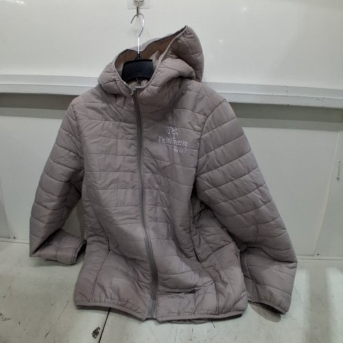 MENS QUILTED PUFF HOODED JACKET "YES IM STILL FREEZING ME 247" - 4XL - GRAY image 2