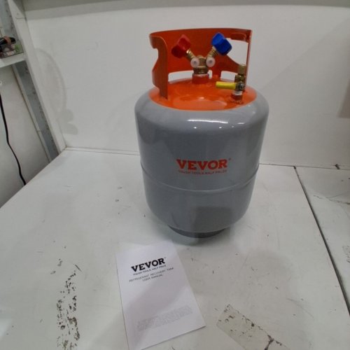 REFRIGERANT RECOVERY TANK WITH DOUBLE VALVE SYSTEM - 50LB CAPACITY - ORANGE/GREY (MODEL: LX-33629B) image 2