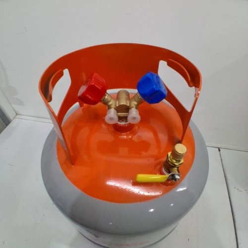 REFRIGERANT RECOVERY TANK WITH DOUBLE VALVE SYSTEM - 50LB CAPACITY - ORANGE/GREY (MODEL: LX-33629B) image 3