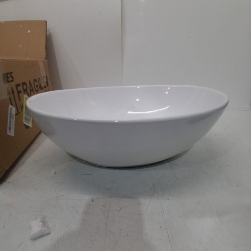 KES BATHROOM CERAMIC PORCELAIN MODERN EGG SHAPE VESSEL SINK - WHITE (MODEL: BVS124) image 4