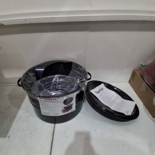 STARFRIT STOCK POT WITH CANNING RACK & LID - 21QT - BLACK image 2