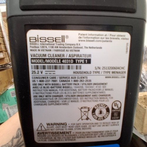 BISSELL POWERCLEAN FURFINDER VACUUM CLEANER - 25.2 V (MODEL: 4031D) image 2