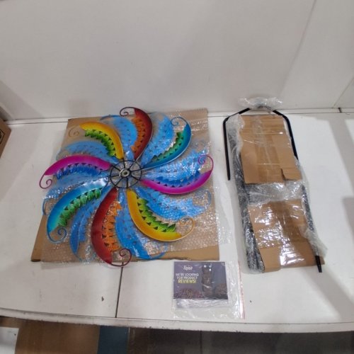 ALPINE METAL KINETIC WIND SPINNER GARDEN STAKE - 96" - MULTICOLOR (MODEL: BVF206) image 3