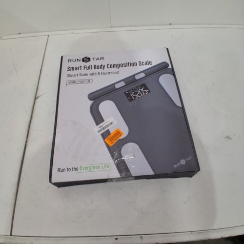 RUNSTAR VOICE PROMPT BLUETOOTH ENABLED DIGITAL SCALE FOR BODY WEIGHT, FAT AND BMI - GREY (MODEL: FG2211LB) image 5