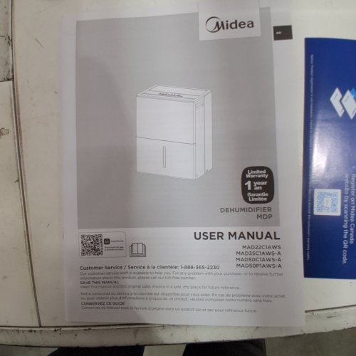 MIDEA EASYDRY DEHUMIDIFIER - 50 PT - WHITE (MODEL: MAD50P1AWSA) image 3