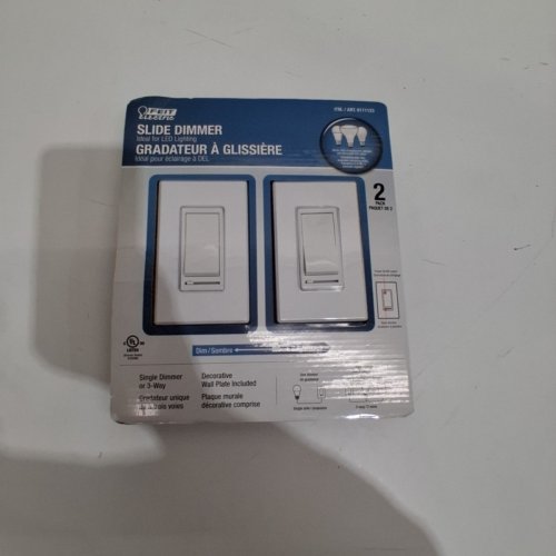 2PK FEIT ELECTRIC DIMMER SWITCH WORKS WITH 120V - NEUTRAL WIRE REQUIRED - WHITE - (MODEL:6111123) image 2