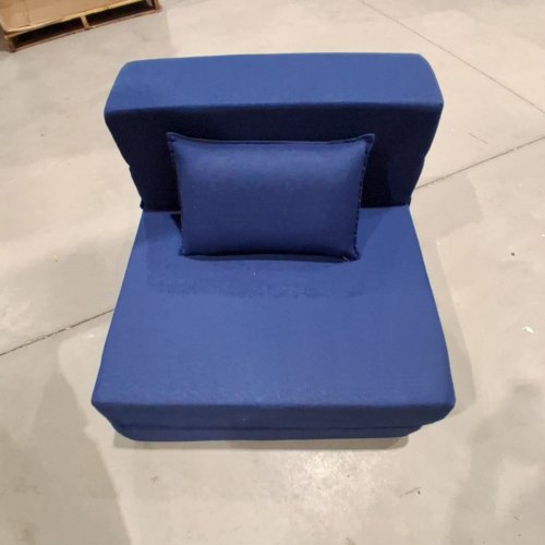 FILUXE CONVERTIBLE FOLDING SOFA BED-SLEEPER CHAIR WITH PILLOW, MODERN LINEN FABRIC - 28" X 72" , SINGLE - NAVY BLUE image 2
