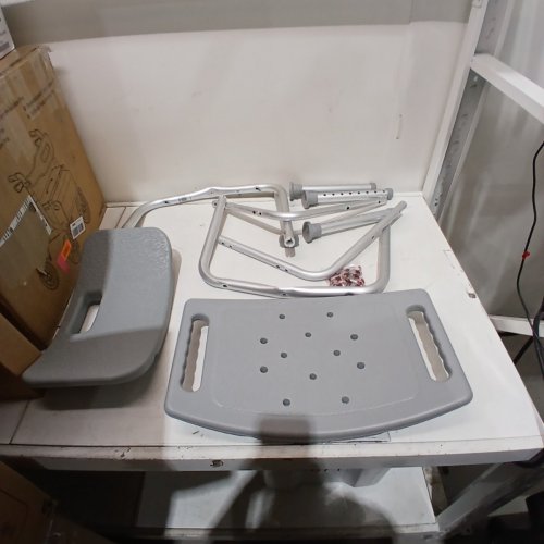 MEDLINE GUARDIAN DELUXE ALUMINUM BATH CHAIR - 400LBS CAP - GREY (MODEL: G2-101KRX1) image 2