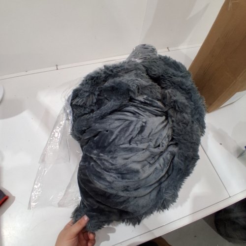 PLUSH FAUX FUR BED BLANKET - 68" X 68" - GREY (MODEL: TC-TB-FTMPP180W200LG) image 3