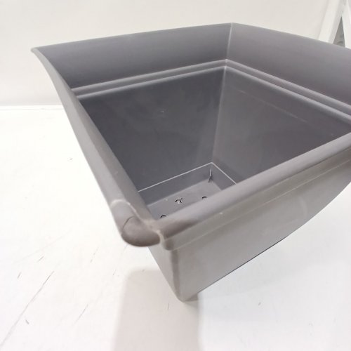 THE HC COMPANIES ECLIPSE SQUARE PLASTIC PLANTER WITH ATTACHED SAUCER OUTDOOR & INDOOR PLANT POT WITH DRAINAGE HOLES - 10" - GREY image 4