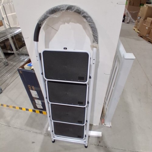 GOPLUS 4-STEP FOLDING LADDER/STEP STOOL - 58", 330LB LIMIT - BLACK/WHITE - (MODEL: TL35649) image 2