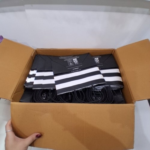 300PK SEPHORA STRIPED PAPER SHOPPING BAGS - SMALL - BLACK/WHITE (STYLE: M33095) image 3