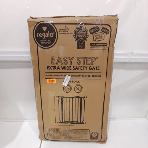 REGALO EASY STEP EXTRA WIDE SAFETY GATE - 29-49" X 30" - BLACK (MODEL: 1164 EB DS) image 5
