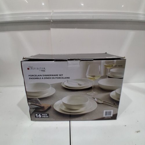 11PC HOME INSPIRATION BY SAFDIE & CO. PORCELAIN DINNERWARE SET - OFF WHITE (MODEL: 1969706) image 6