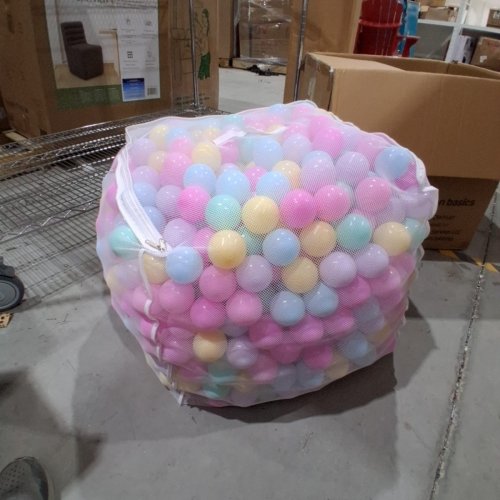1000PK AMAZON BASICS BPA FREE PLASTIC BALL-PIT BALLS WITH STORAGE BAG - 2.3" DIAMETER - PASTEL COLORS image 2