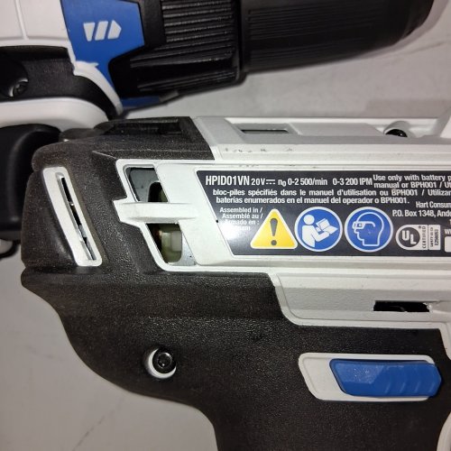 2PC HART CORDLESS DRILL AND IMPACT DRIVER SET - *TOOLS ONLY* - 20 V - BLACK/WHITE/BLUE image 3