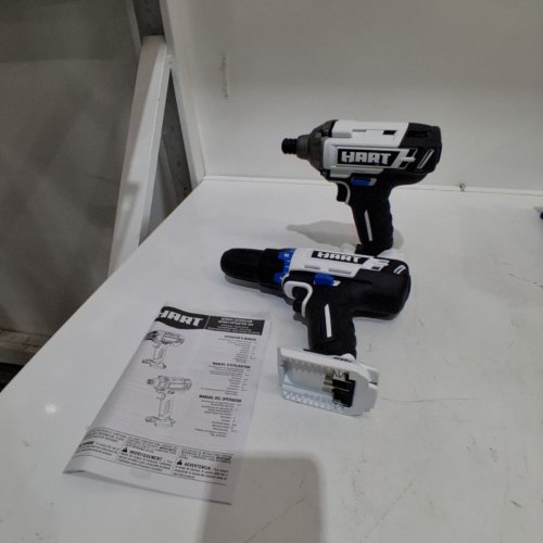 2PC HART CORDLESS DRILL AND IMPACT DRIVER SET - *TOOLS ONLY* - 20 V - BLACK/WHITE/BLUE image 4