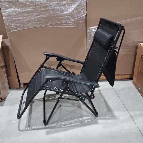 OUTSUNNY FOLDABLE LOUNGE CHAIR WITH CANOPY SHADE - 35.5" X 43.2" X 26.5" - BLACK image 4