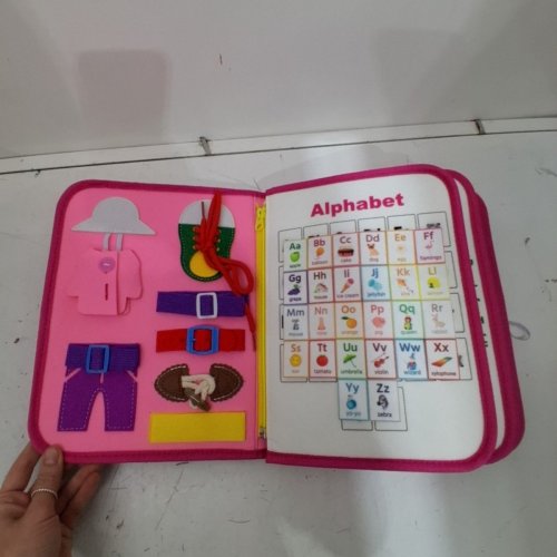 ISSRAY FABRIC ALPHABET AND SHAPES ACTIVITY BOOK - PINK image 2