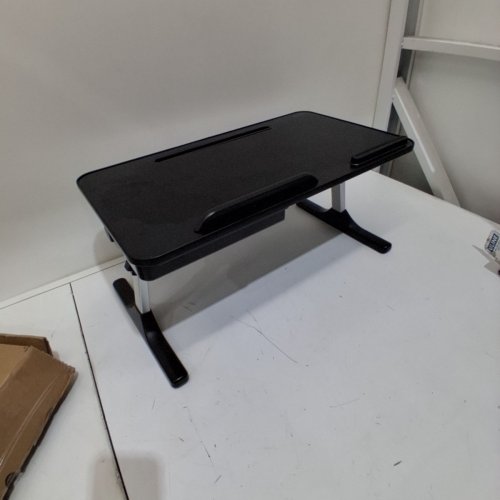 BESIGN ADJUSTABLE LAPTOP TABLE WITH STORAGE DRAWER - 22.6" X 11.8" X 10" TO 13" - BLACK ( MODEL: LT05 ) image 2