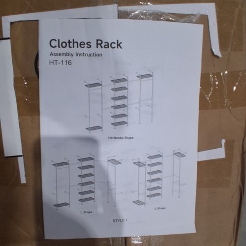 ONBRILL H5 WALL MOUNTED CLOSET SYSTEM, INDUSTRIAL PIPE CLOTHES RACK - 109" - 141.5" X 88.5" - BLACK (MODEL: HT-116) image 4