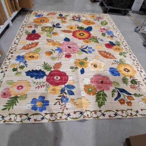 FLORAL MOM-SLIP AREA RUG - 8FT X 10FT - BEIGE/MULTICOLORED image 2