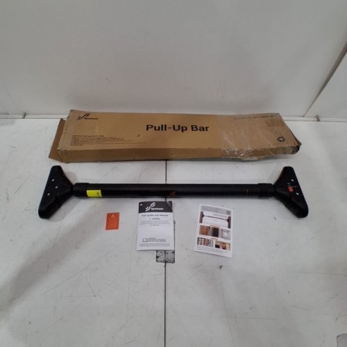 SPORTNEER ADJUSTABLE WIDTH LOCKING MECHANISM NO SCREWS AT HOME PULL UP BAR - 29.5" - 37" 400LBS MAX - BLACK/ORANGE - (MODEL: Y22-82000-90) image 2