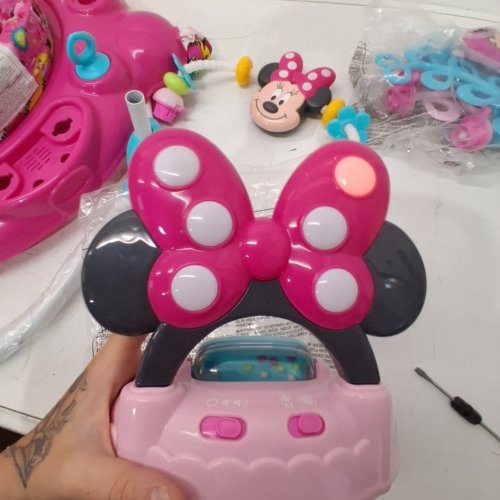 BRIGHT STARTS MINNIE MOUSE PEEKABOO ACTIVITY JUMPER - 25LB CAPACITY - PINK/WHITE/BLUE (MODEL: 10299) image 2