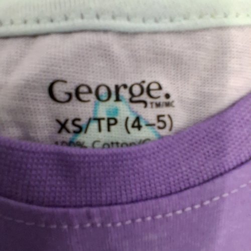 2PC GEORGE BEAR PRINT PAJAMA SET - XS/TP (4-5) - PURPLE image 3