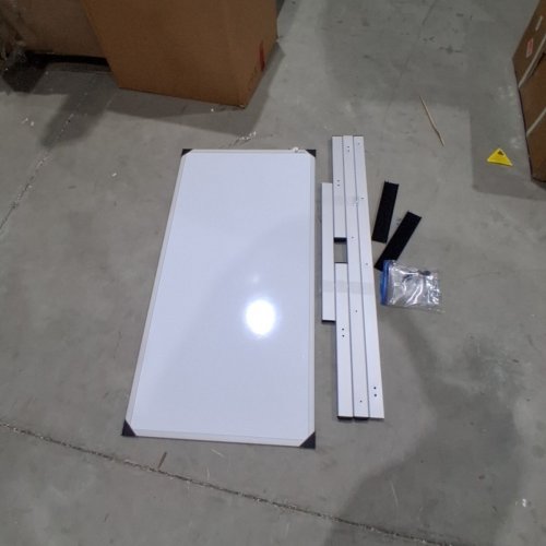 VIZ-PRO DOUBLE-SIDED MAGNETIC MOBILE WHITEBOARD - 48"X24"- WHITE/SILVER (MODEL:RM4824L) image 2