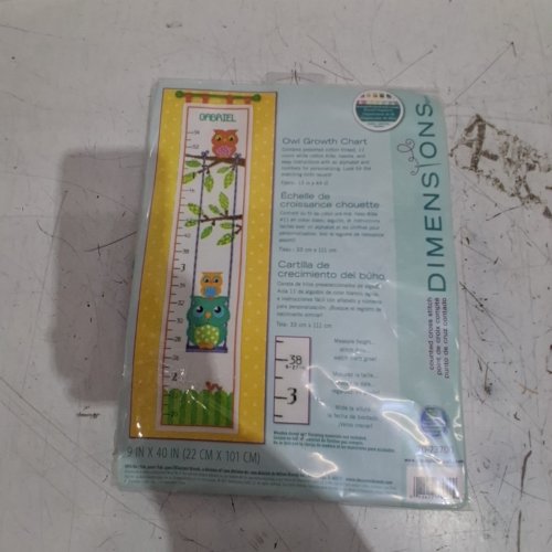 DIMENSIONS OWL COUNTED CROSS STITCH GROWTH CHART - 9" X 40" (MODEL : 70-73700) image 2