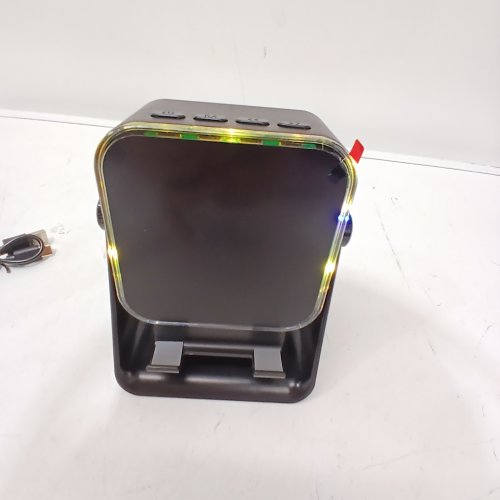 GLOPUS WIRELESS INDUCTION AUDIO BLUETOOTH SPEAKER 5-IN-1 PHONE HOLDER FOR ANDROID/APPLE PHONES - BLACK image 2
