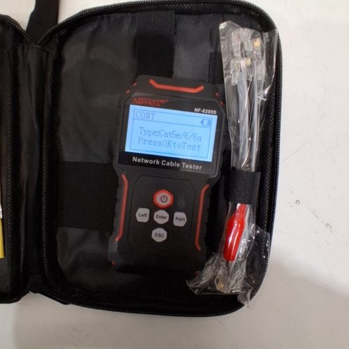 NOYAFA NETWORK CABLE TESTER | MULTIFUNCTIONAL WIRE TRACER FOR CAT5 | CAT6 | CABLE LENGTH MEASURMENT | POE TESTER - BLACK | RED - (MODEL: NF-8209S) image 2