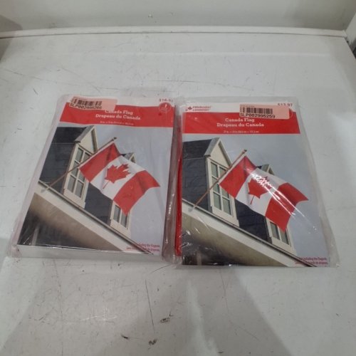 2PC CANADA FLAGS - 27" X 54" , 36" X 72" - RED/WHITE image 2