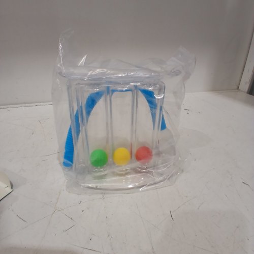 RESPIRATORY PULMONARY BREATHING EXERCISER TRAINING SYSTEM -3 BALL SYSTEM - CLEAR/BLUE image 2