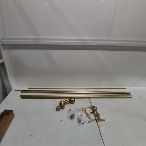 FUMLYATE DOUBLE CURTAIN RODS WITH ROUND FINIALS - 72"-144" - BRUSHED GOLD - (MODEL: FA-118) image 2