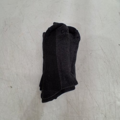 3PR MEN'S DICKIES DRI-TECH CREW PERFORMANCE WORK SOCKS - 6-12 SHOE SIZE - BLACK/GREY image 2