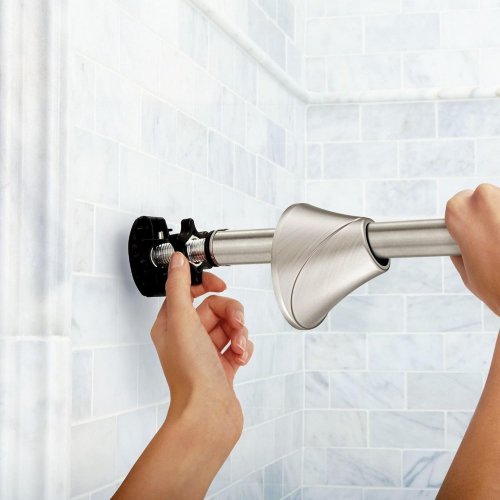 MOEN TENSION CURVED SHOWER ROD - 5FT - BRUSHED NICKEL (MODEL: CSR2172BN) image 2