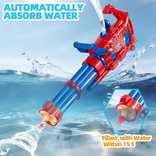 ELECTRIC GATLING WATER GUN - RED BLUE SPIDER image 3
