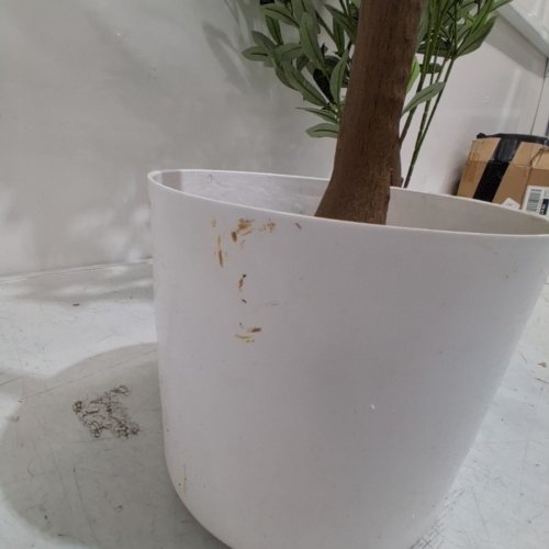 SCHENKERO ARTIFICIAL OLIVE TREE WITH POT - 5FT - GREEN/WHITE image 4