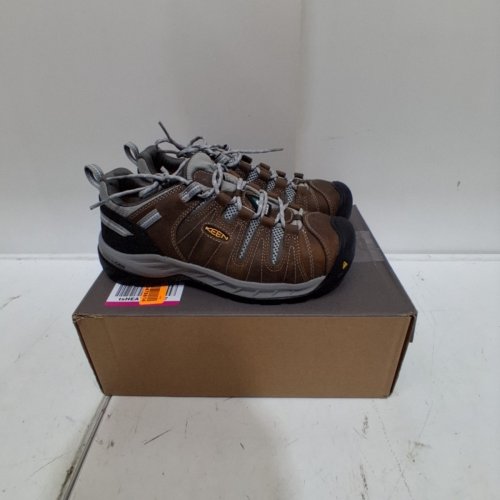 WOMEN'S KEEN CSA FLINT II STEEL TOE WORK SHOES - 9.5M - CASCADE BROWN / SURF SPRAY (MODEL: 1026376M) image 4