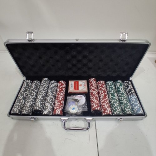 500pc CASINO POKER CHIP SET WITH CASE - MULTICOLOUR image 2