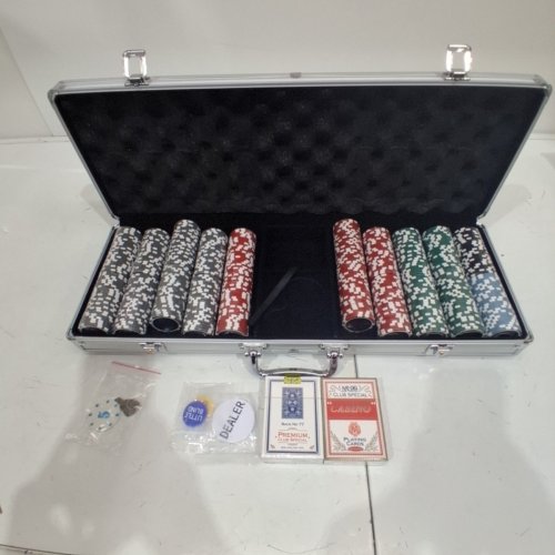 500pc CASINO POKER CHIP SET WITH CASE - MULTICOLOUR image 3