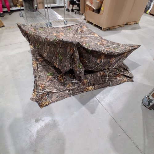 HUNTING BLIND 360º SEE-THROUGH PORTABLE RESILIENT HUNTING TENT GROUND BLIND WITH CARRYING BAG - 70" X 70" X 78.7"/4-5 PERSON - CAMOUFLAGE - (MODEL: ZH707079-270TS) image 5