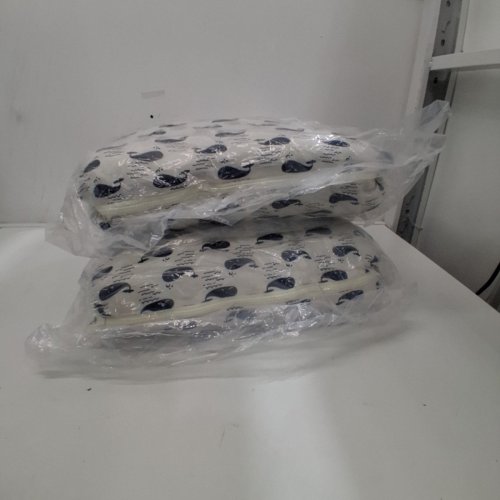 2PK PATTERNED CHAIR CUSHION WITH ZIPPER CONNECTOR - 16" X 32" - WHITE/BLUE WHALES image 4