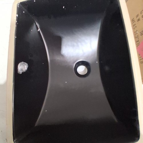 MEJE RECTANGLE UNDERMOUNT BATHROOM VESSEL SINK -18" - BLACK - (MODEL:‎MJ-202H) image 3